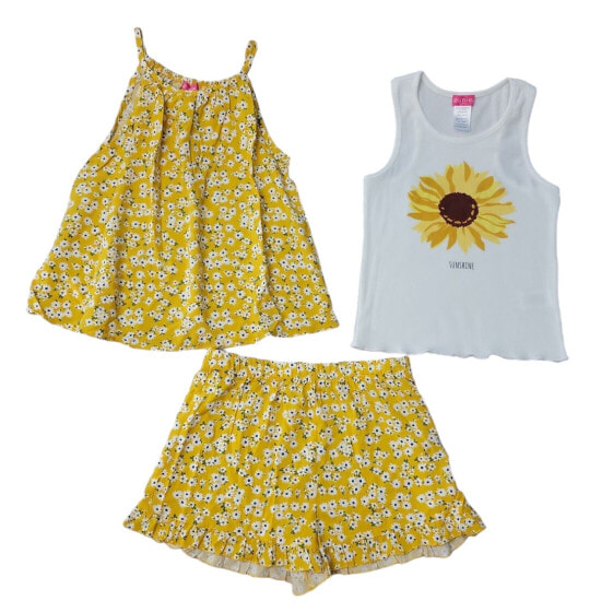 Zunie Girl's 3 Piece Tank and Short Relaxed Fit Play Outfit Set, NS640953Z