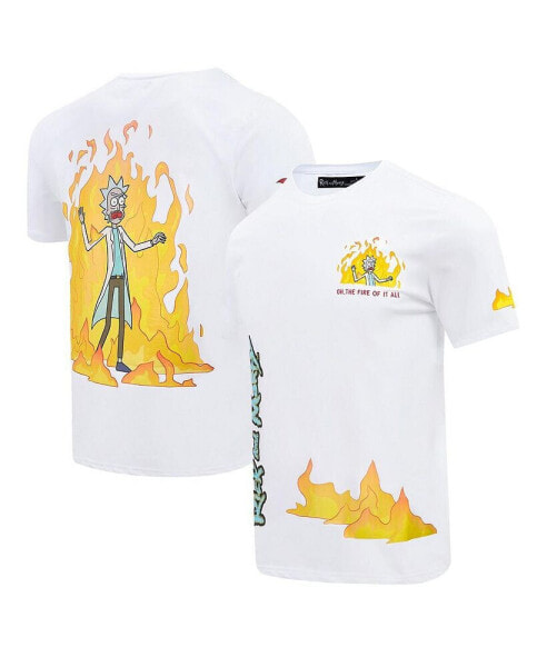 Men's White Rick and Morty Year of the Dragon T-shirt