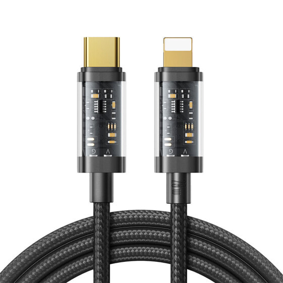 Kabel przewód w oplocie do iPhone USB-C - Lightning PD 20W 1.2m czarny