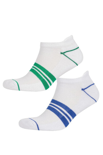 Erkek Çizgili 2'li Pamuklu Havlu Spor Çorap