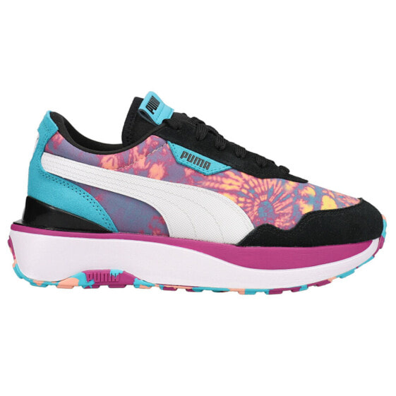 Puma Cruise Rider Tie Dye Womens Blue, Pink Sneakers Casual Shoes 375063-02