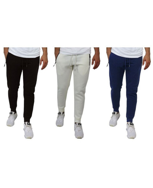 Men's Pro Star Slim Fit Fleece Lined Jogger Sweatpants, Pack of 3