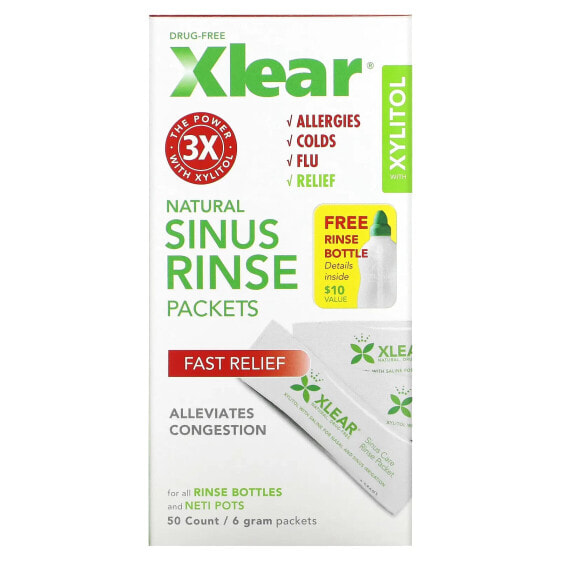 Простуда и грипп растительные пакетики Natural Sinus Xlear 50 шт, 6 г каждый