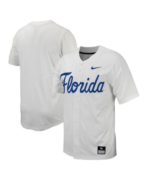 Men's White Florida Gators Replica Full-Button Baseball Jersey