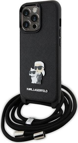 Karl Lagerfeld Etui Karl Lagerfeld KLHCP13LSAKCPSK Apple iPhone 13/13 Pro hardcase Crossbody Saffiano Metal Pin czarny/black