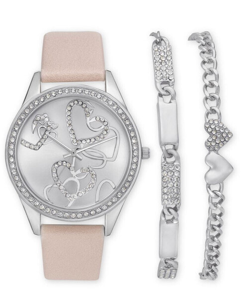 Women's Pink Strap Watch 39mm Gift Set, Created for Macy's
