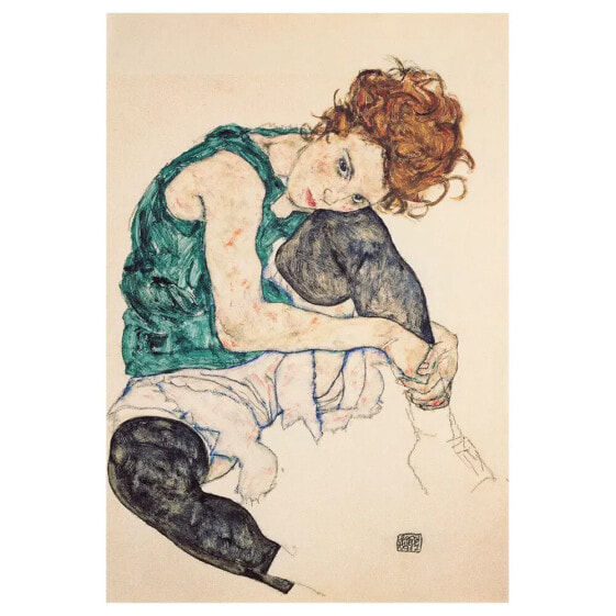 Картина LegendArte Женщина с поднятым коленом Egоn Schiele - Искусственная печать на холсте - 50x70 см.