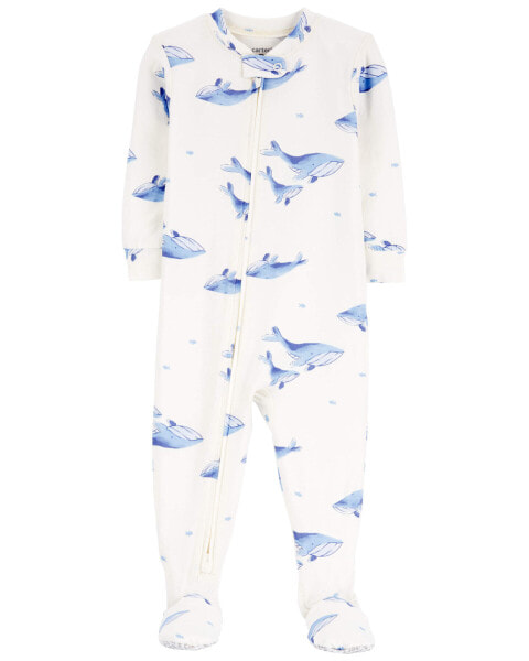 Baby 1-Piece Whale PurelySoft Footie Pajamas 12M