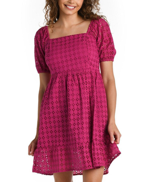 Women's Saltwater Sands Cotton Eyelet Cover-Up Dress