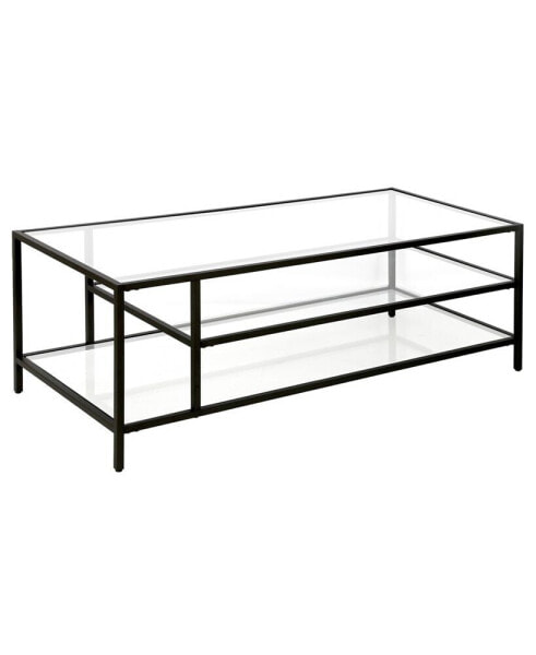 Winthrop Coffee Table with Shelves, 46" x 20"