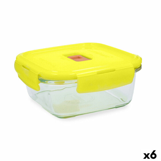 Герметичная коробочка для завтрака Luminarc Pure Box Holy Жёлтый стекло квадратный 1,22 Л (6 штук)