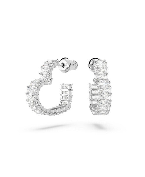 Crystal Heart Small Matrix Hoop Earrings