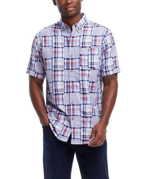 Рубашка мужская Weatherproof Vintage из хлопка с коричневыми полосками