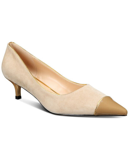 Women's Jacey Luxurious Pointed-Toe Kitten Heel Pumps