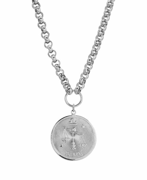 Women's Round Libra Pendant Necklace