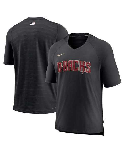 Men's Black Arizona Diamondbacks Authentic Collection Pregame Raglan Performance V-Neck T-shirt