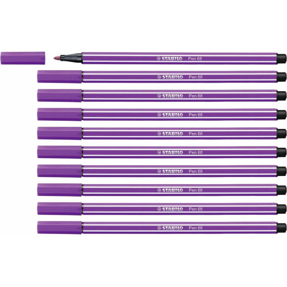 Felt-tip pens Stabilo Pen 68 Lilac (10 Pieces)