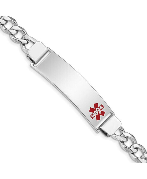 Sterling Silver Rhodium-plated Medical ID Curb Link Bracelet