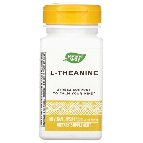 Аминокислоты NATURE'S WAY L-Теанин, 200 мг, 180 вег. капсул (100 мг в капсуле)