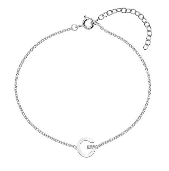 Silver bracelet with diamonds letter "G" Love Letters DL618