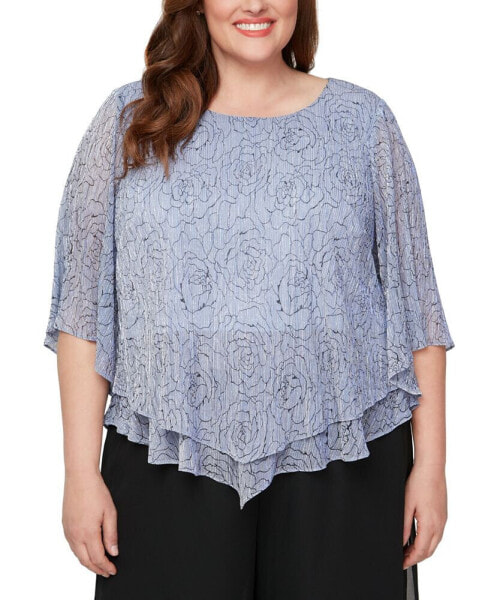 Блузка женская Alex Evenings plus Size Crinkle-Pleat V-Hem