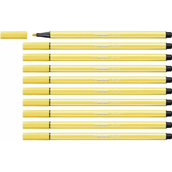 Фетр Stabilo Pen 68 Жёлтый (10 Предметы)