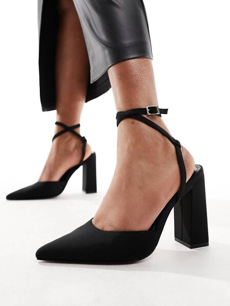 ASOS DESIGN Paige high block heels in black