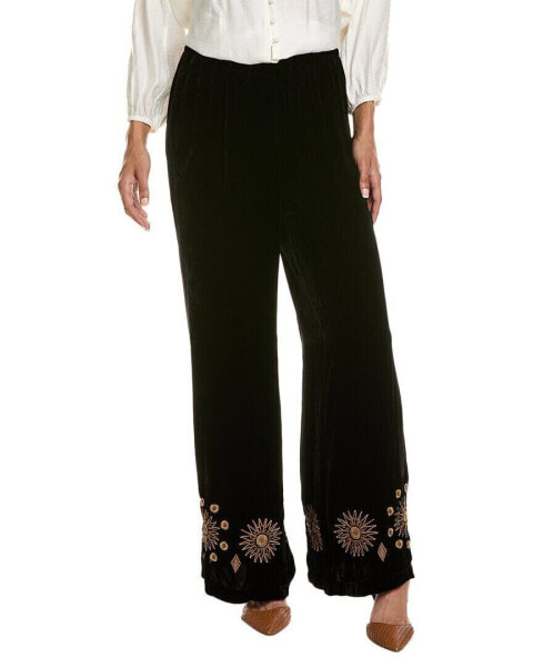 Johnny Was Heidi Velvet Silk-Blend Wide Leg Pant Women's