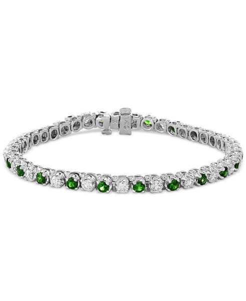EFFY® Emerald (2-5/8 ct. t.w.) & Diamond (2-1/6 ct. t.w.) Tennis Bracelet in 14k White Gold