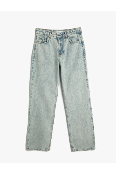 Düz Paça Kot Pantolon Normal Kesim Eve Jeans