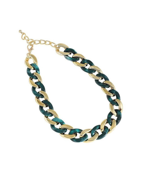 Women's Tortoise Shell Chain-link Necklace