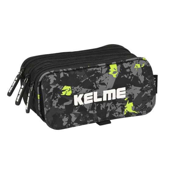 Тройной пенал Kelme Jungle Чёрный Серый лимонный (21,5 x 10 x 8 cm)