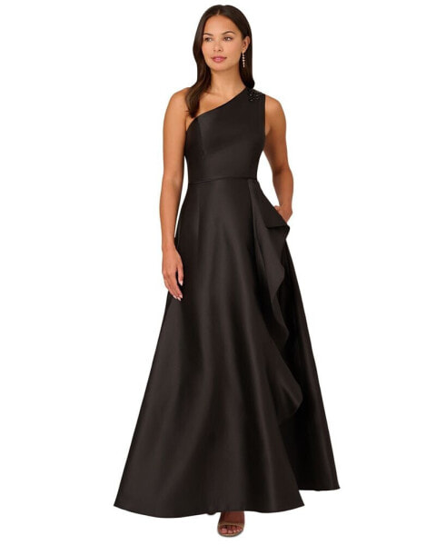 Women's Embellished One-Shoulder Sleeveless Ballgown