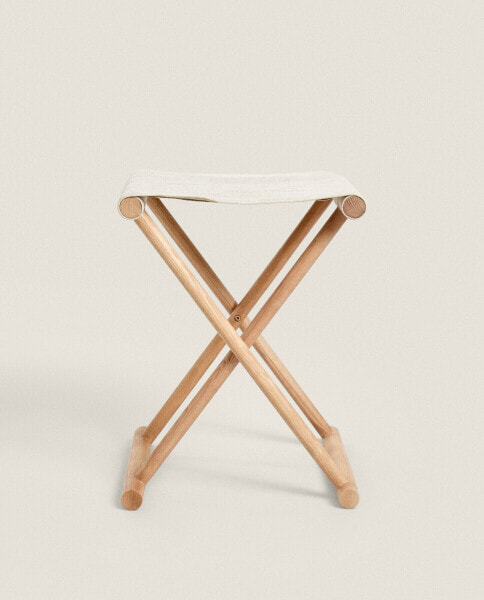 Linen ash folding stool
