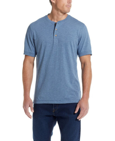 Men's Short Sleeve Melange Henley T-shirt
