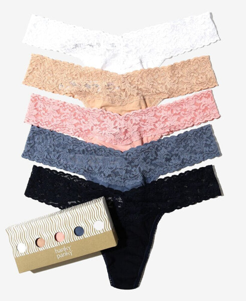 Women's Supima Cotton Low Rise Thong 5 Pack Underwear, 8915815PK