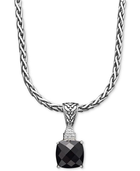 Balissima by EFFY® Onyx (5-1/5 ct. t.w.) and Diamond Accent Pendant in Sterling Silver