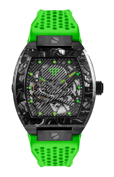 Philipp Plein Automatik Herrenuhr The $keleton $port Master Neon Lime