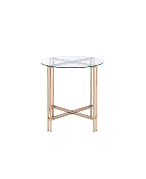 Veises End Table, Champagne