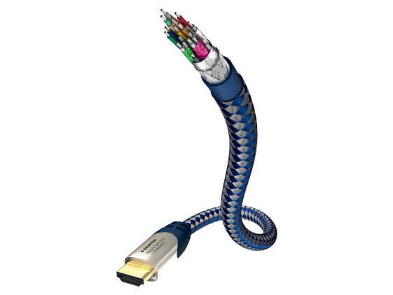 in-akustik 00423007, 0.75 m, HDMI Type A (Standard), HDMI Type A (Standard), 3840 x 2160 pixels, 3D, Blue
