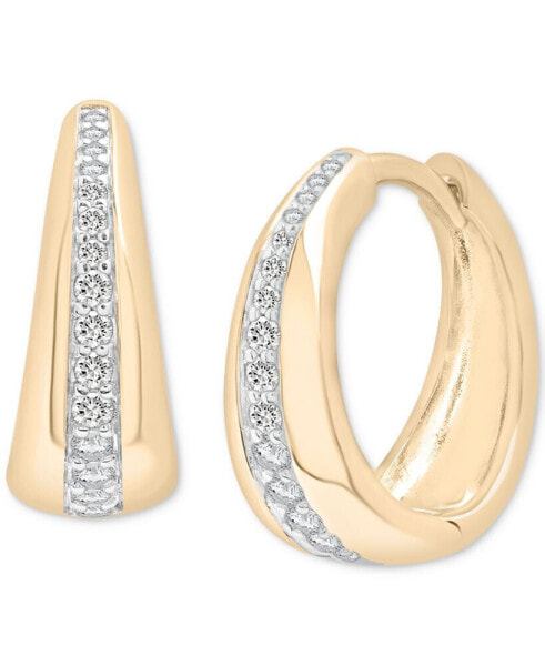 Diamond Tapered Extra Small Hoop Earrings (1/4 ct. t.w.) in Gold Vermeil, Created for Macy's