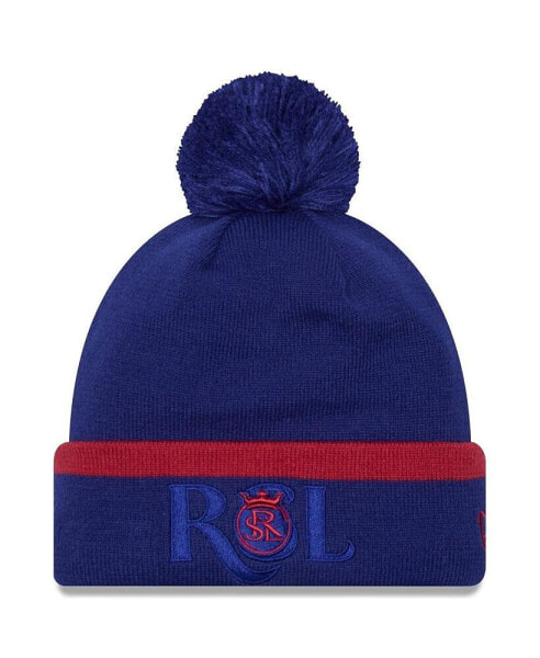 Men's Blue Real Salt Lake Wordmark Kick Off Cuffed Knit Hat with Pom