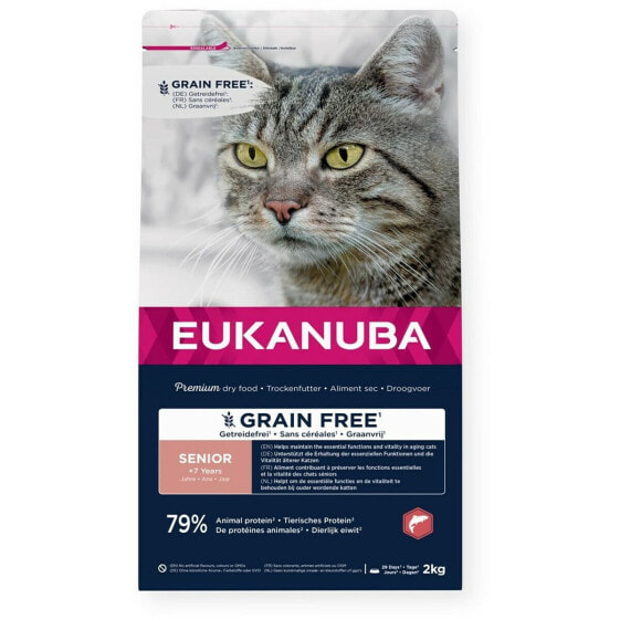 Корм для котов Eukanuba Grain Free Senior Salmon Рыба 2 Kg