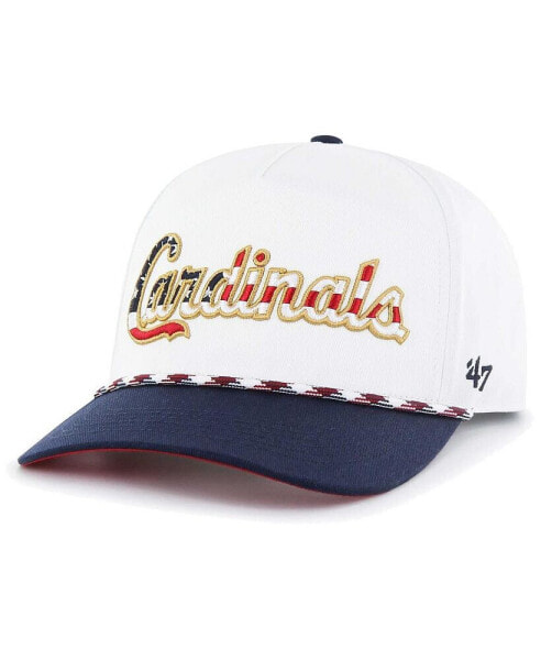 Men's White St. Louis Cardinals Flag Script Hitch Snapback Hat