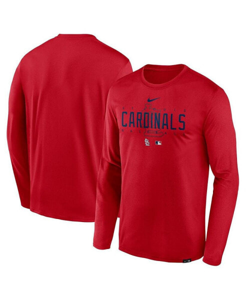 Men's Red St. Louis Cardinals Authentic Collection Team Logo Legend Performance Long Sleeve T-shirt