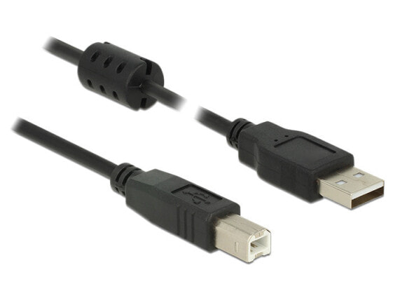 Delock 5m - USB 2.0-A/USB 2.0-B - 5 m - USB A - USB B - USB 2.0 - Male/Male - Black