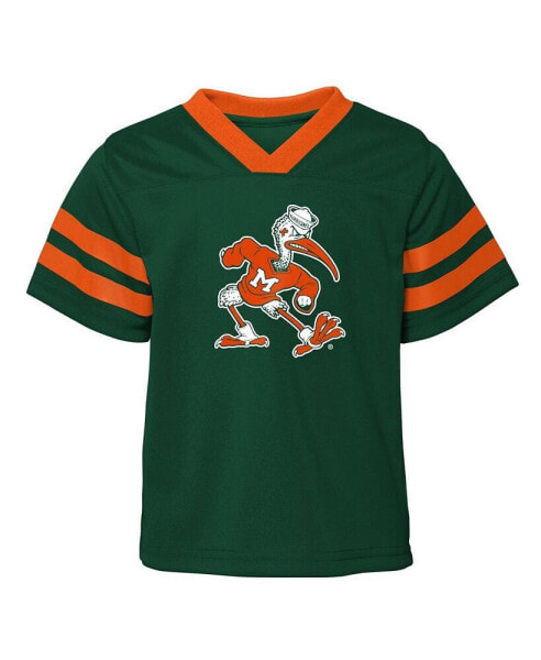 Toddler Boys and Girls Green Miami Hurricanes Two-Piece Red Zone Jersey and Pants Set