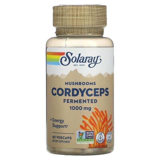 БАД SOLARAY ферментированные грибы кордицепс, 1,000 мг, 60 капсул