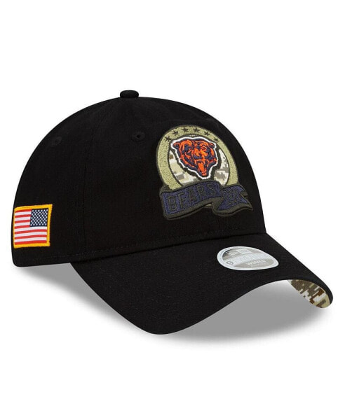 Women's Black Chicago Bears 2022 Salute To Service 9TWENTY Adjustable Hat