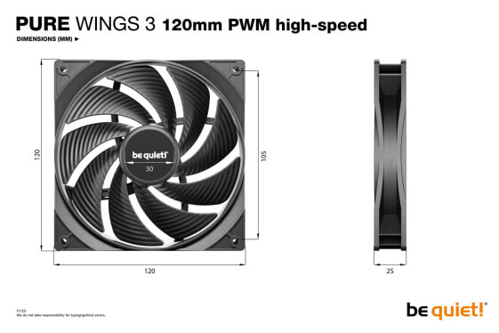 Be Quiet! Lüfter 120*120*25 Pure Wings 3 PWM high-speed